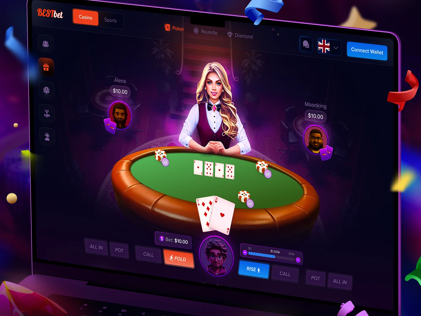 Crazy four poker